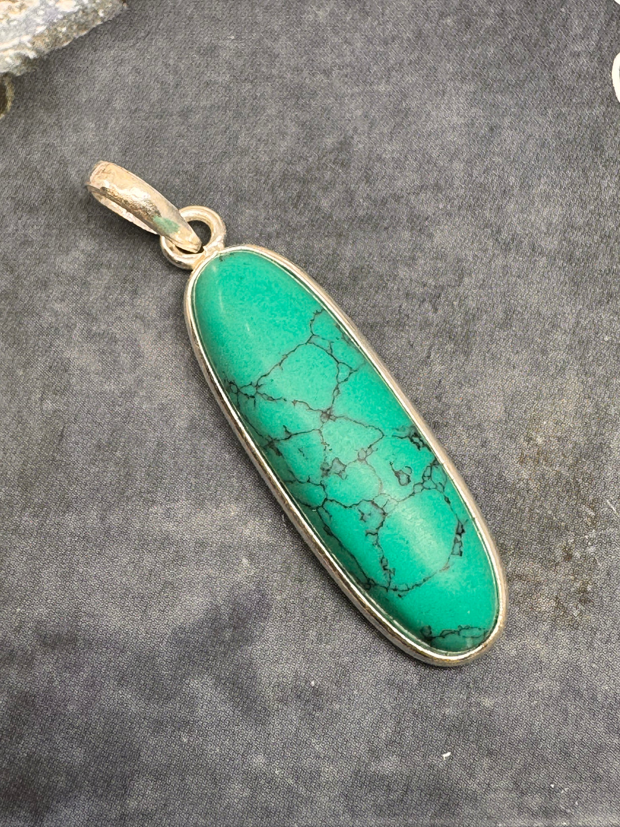 Turquoise Tibet Silver Pendant and Chain - "I express myself from a place of calmness, love, and truth."