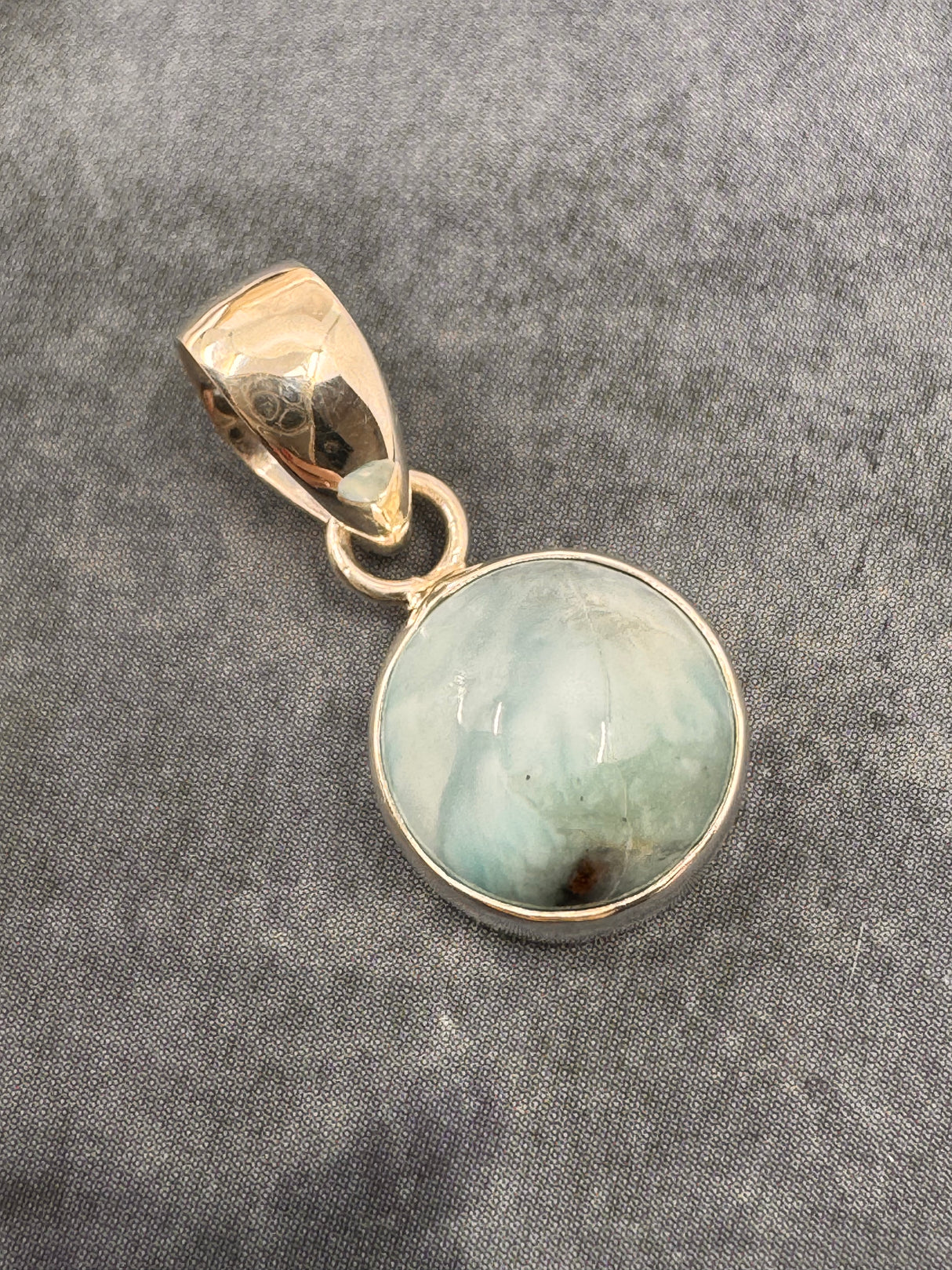 Larimar Silver Pendant & Chain - "I allow myself to express my inner femininity".