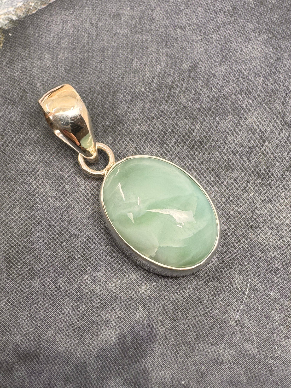 Larimar Silver Pendant & Chain - "I allow myself to express my inner femininity".