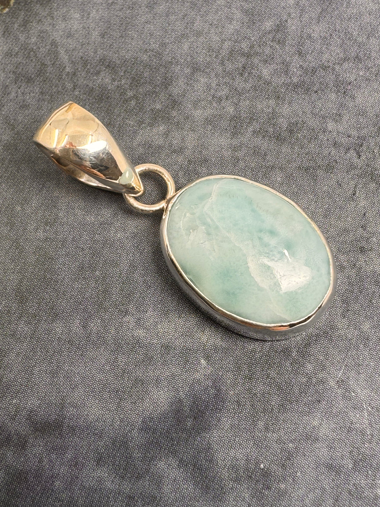 Larimar Silver Pendant & Chain - "I allow myself to express my inner femininity".
