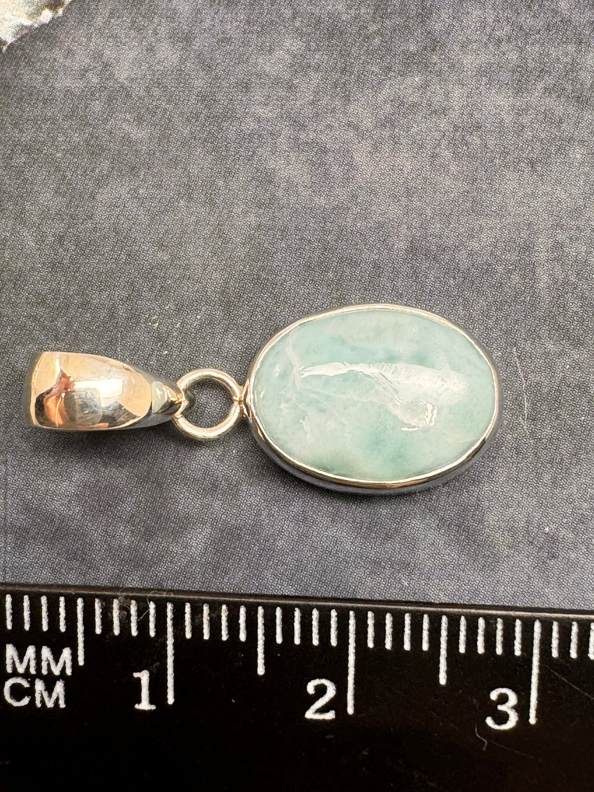 Larimar Silver Pendant & Chain - "I allow myself to express my inner femininity".