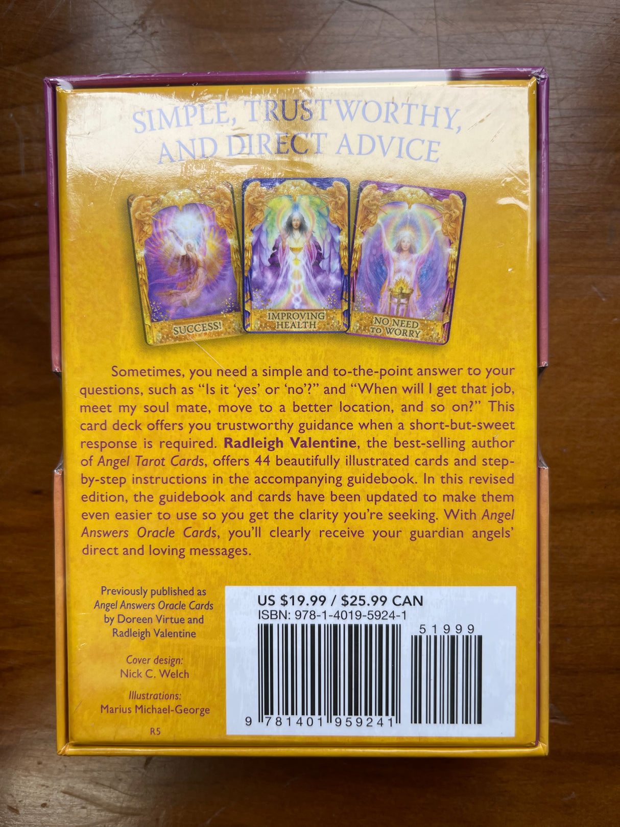 Angel Answers Oracle Cards: A 44-Card Deck and Guidebook- Radleigh Valentine