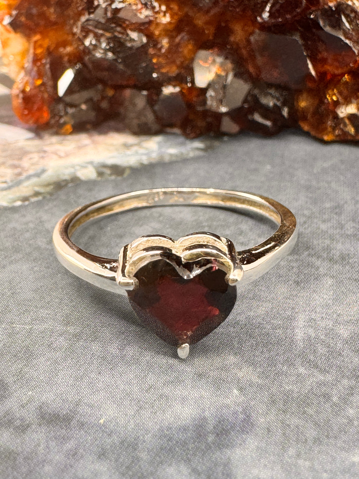 Garnet Silver Ring Size 10 - "I am passionate and enthusiastic in all areas of my life."