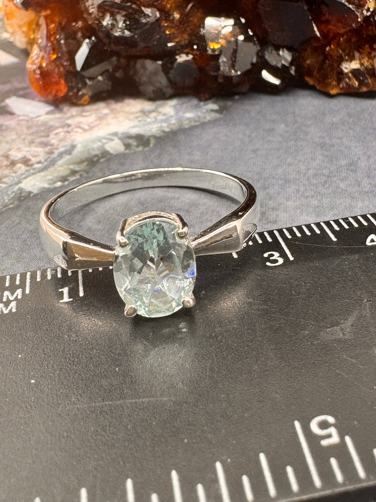 Blue Topaz Silver Ring Size 10 - "I communicate my thoughts with confidence and clarity."