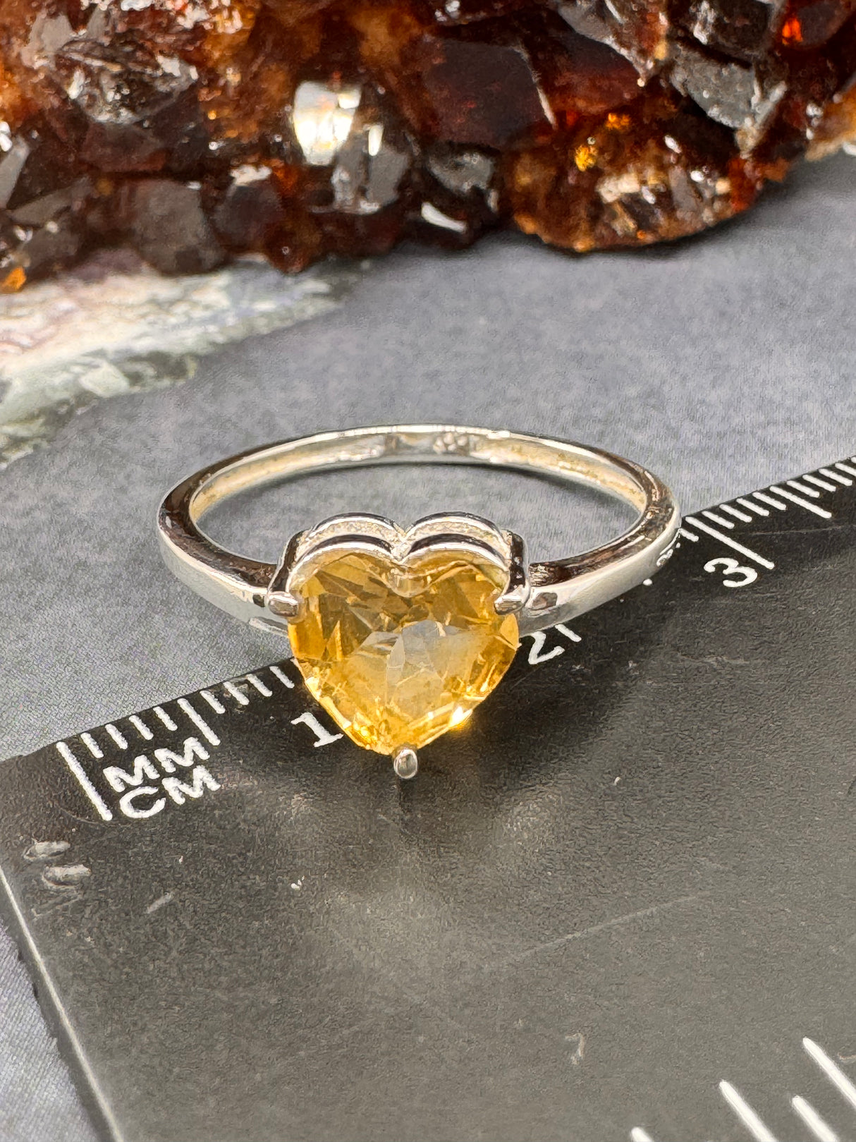Citrine Silver Ring Size 10 - “I am successful in all areas of life”.