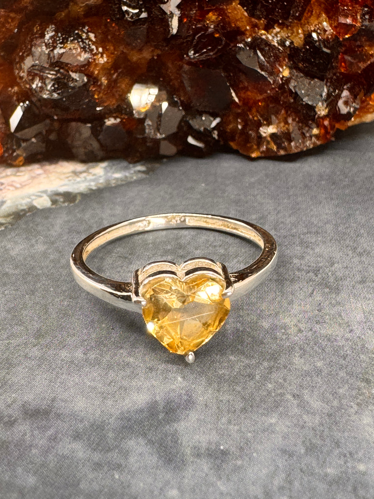 Citrine Silver Ring Size 10 - “I am successful in all areas of life”.