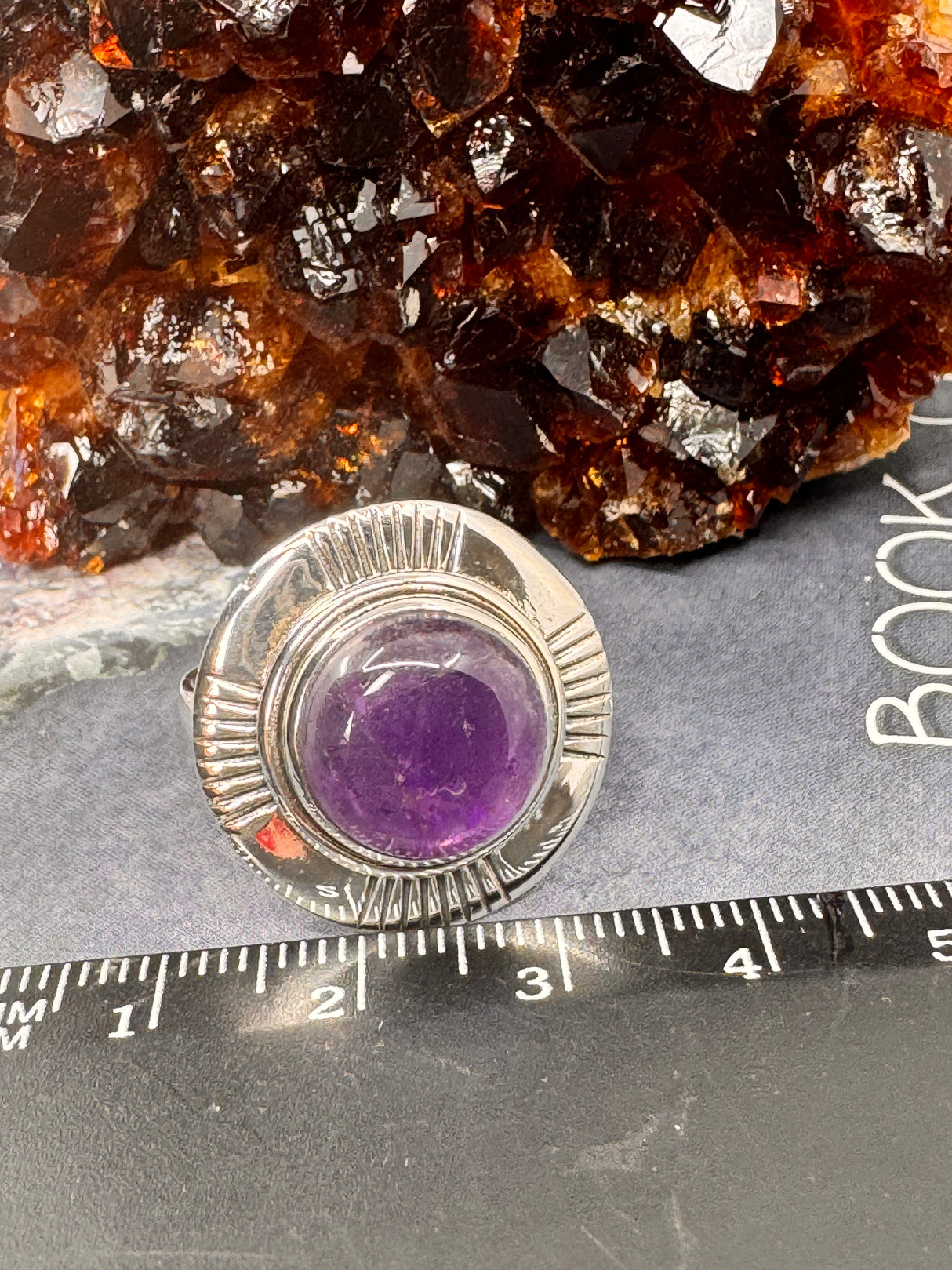 Amethyst Silver Ring Size 10 - "I am passionate and enthusiastic in all areas of my life."