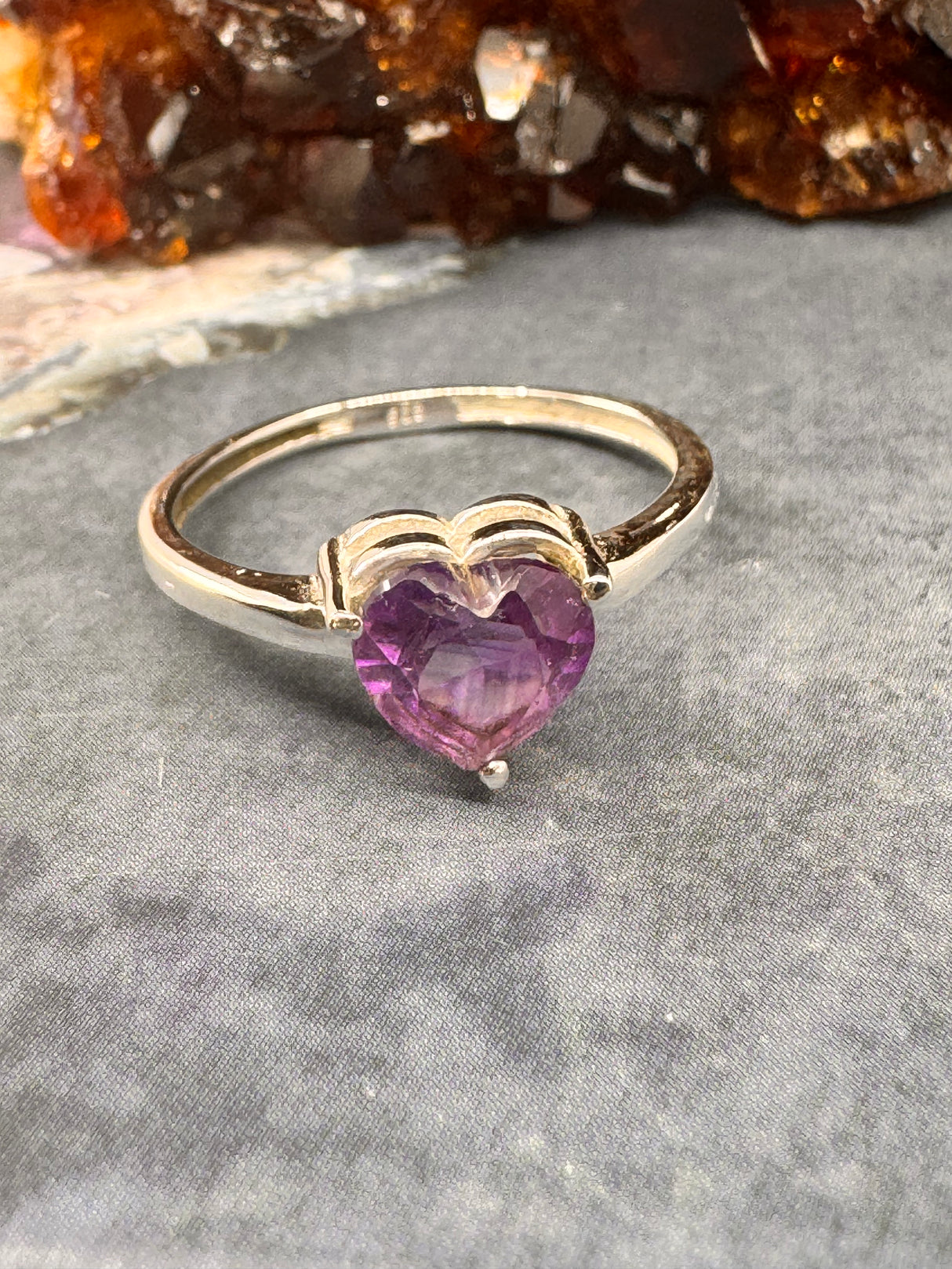 Amethyst Silver Ring Size 10 - "I am passionate and enthusiastic in all areas of my life."