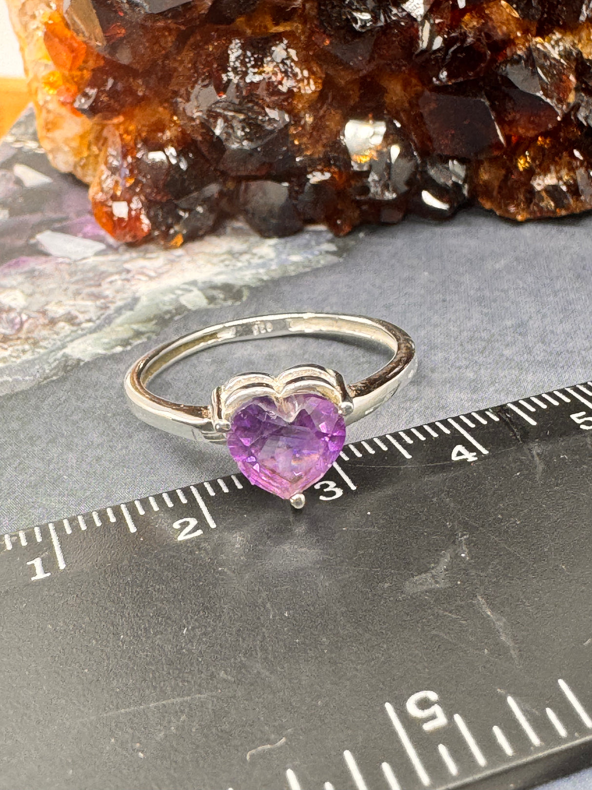Amethyst Silver Ring Size 10 - "I am passionate and enthusiastic in all areas of my life."
