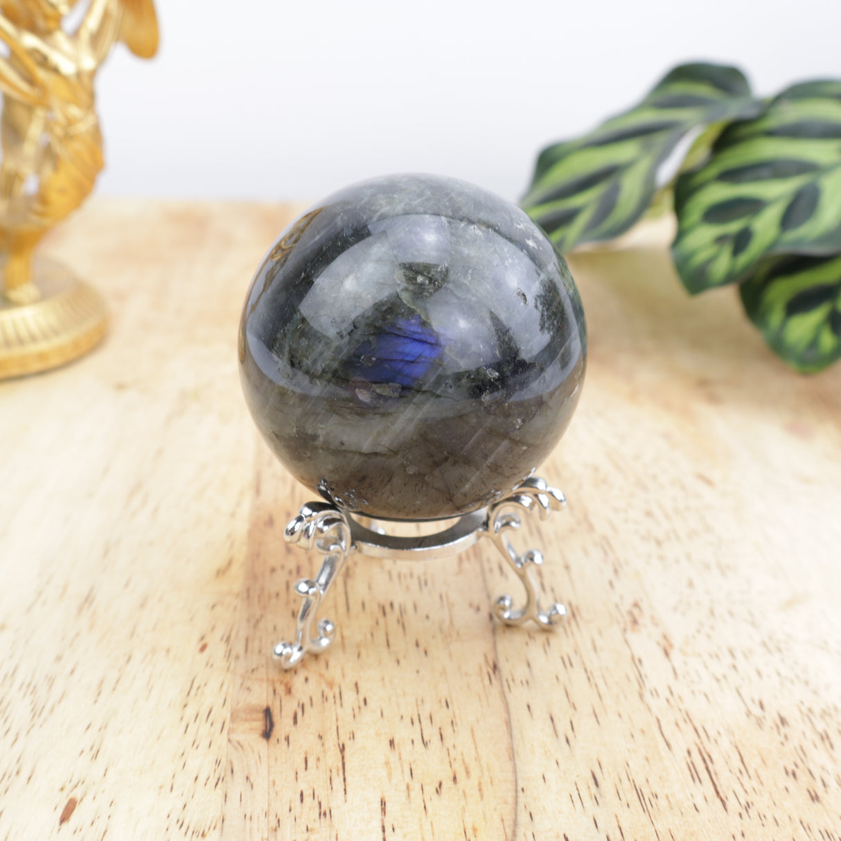 Labradorite Sphere 302g – Stone of Protection, Intuition & Transformation