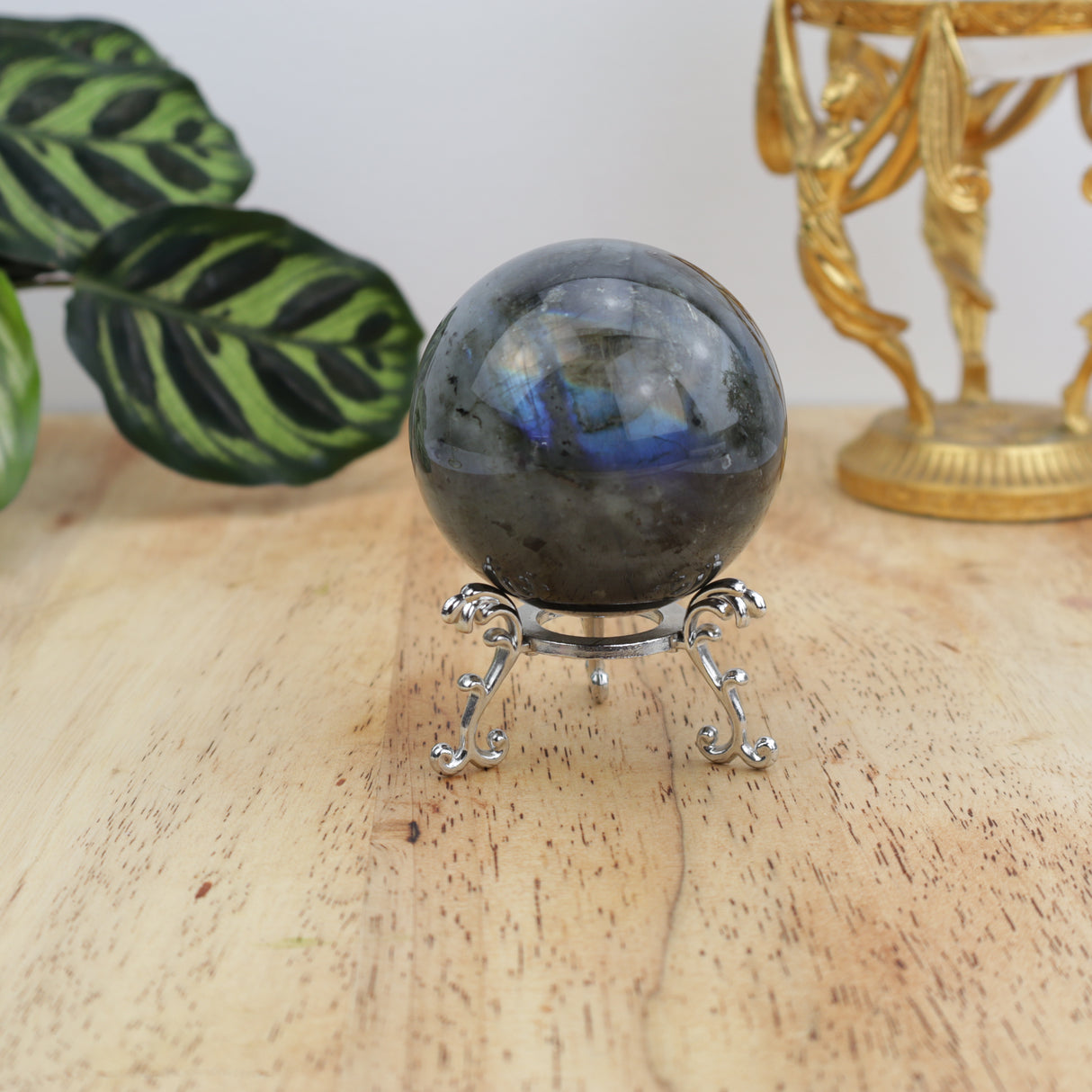 Labradorite Sphere 302g – Stone of Protection, Intuition & Transformation