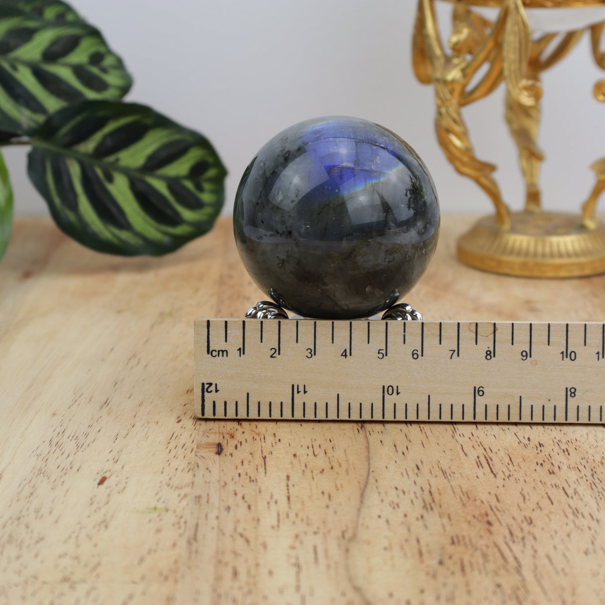 Labradorite Sphere 302g – Stone of Protection, Intuition & Transformation