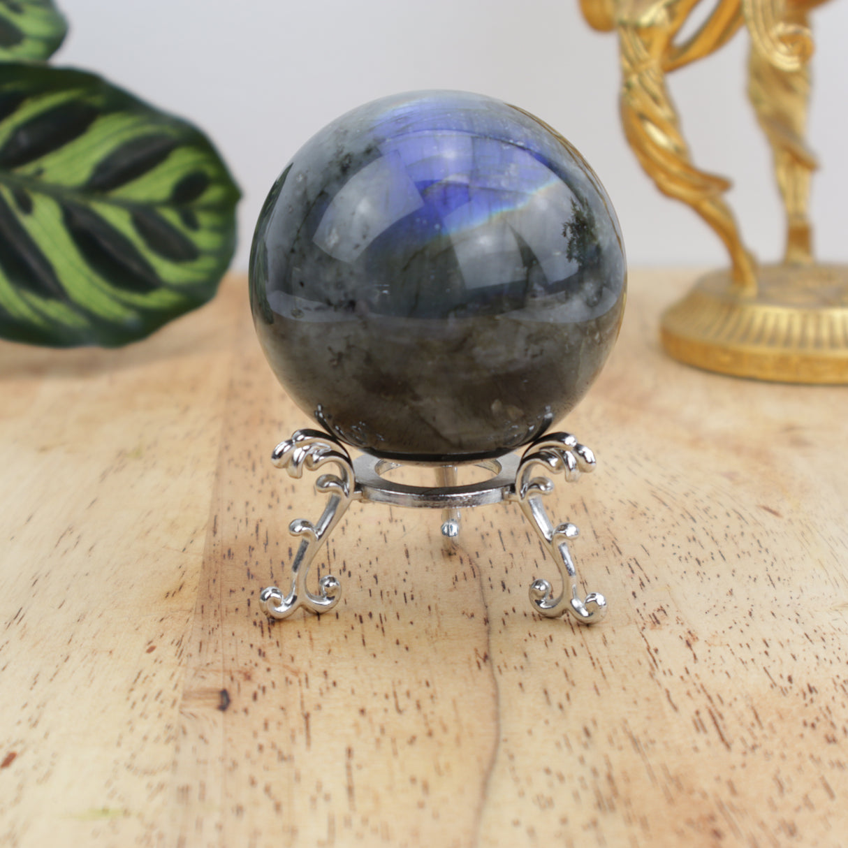 Labradorite Sphere 302g – Stone of Protection, Intuition & Transformation