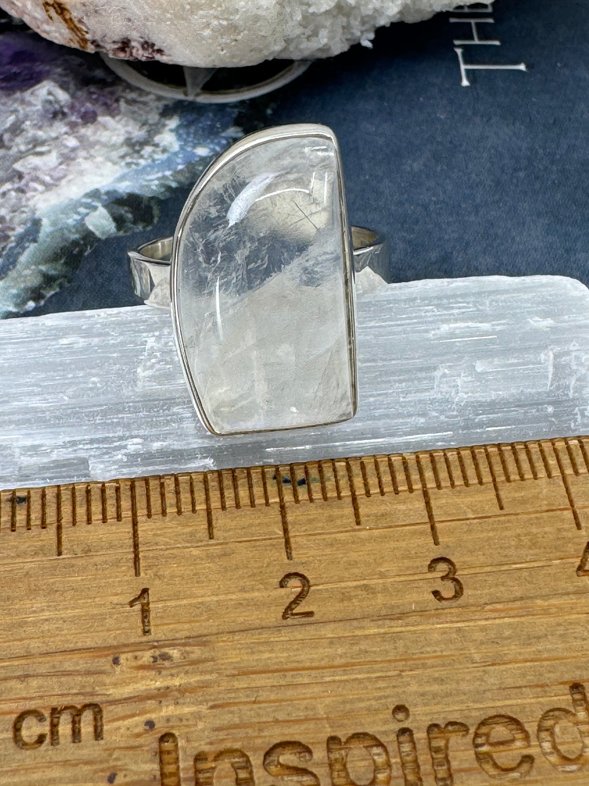 Rainbow Moonstone Silver Ring - Size 7 - “My mind is open to new possibilities and opportunities”.