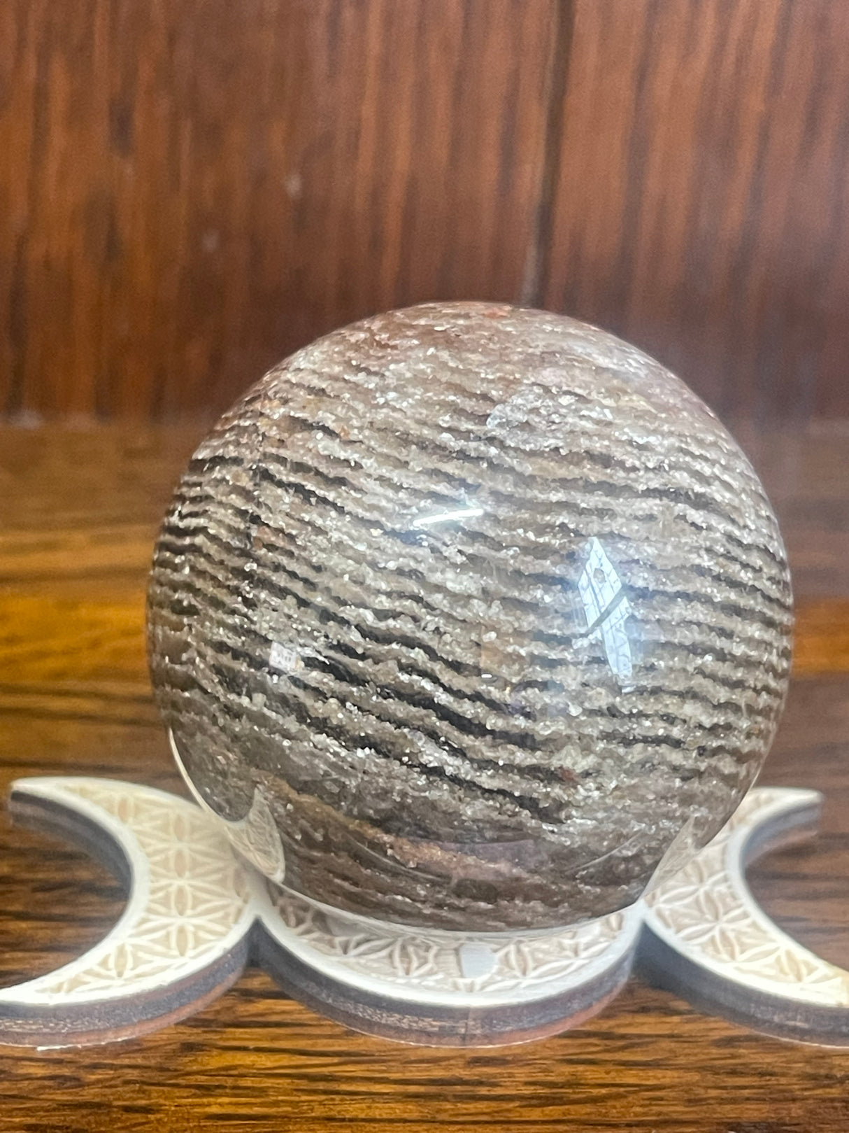 Garden Quartz Sphere #2 215g "I let go of past hurt and allow myself to heal".