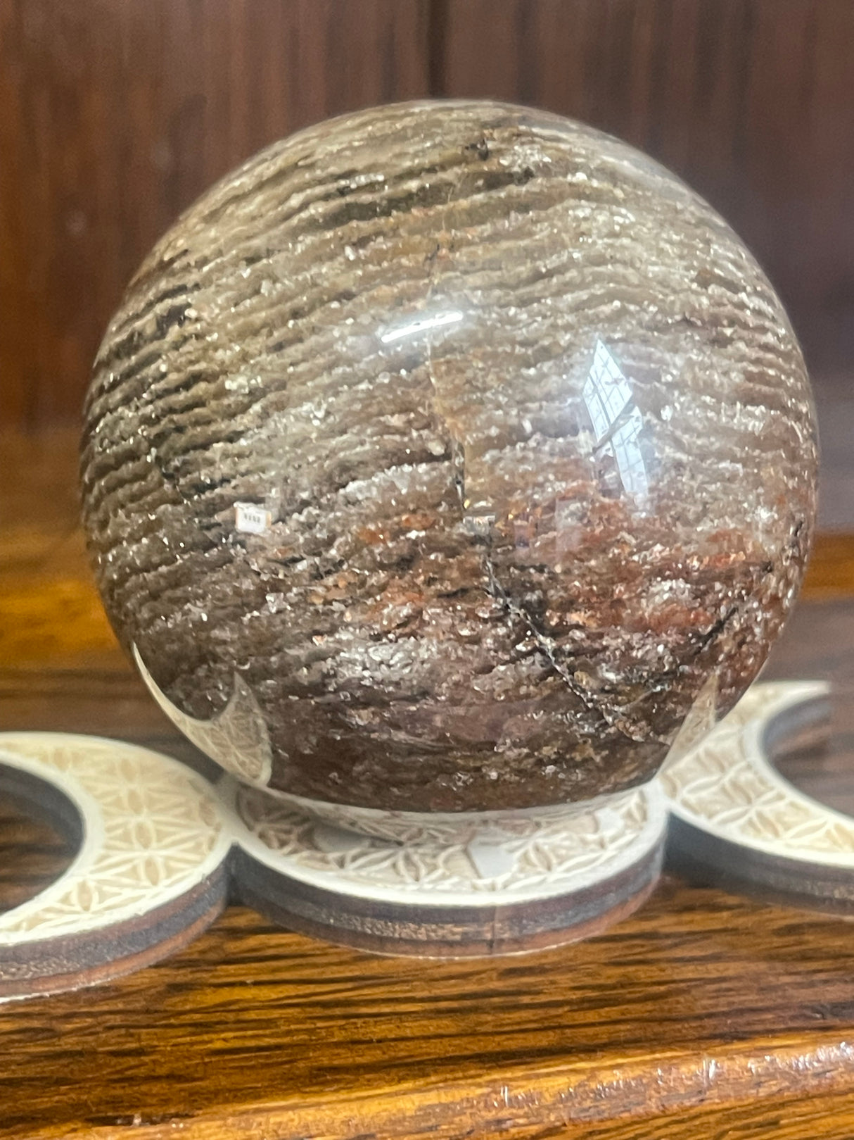 Garden Quartz Sphere #2 215g "I let go of past hurt and allow myself to heal".