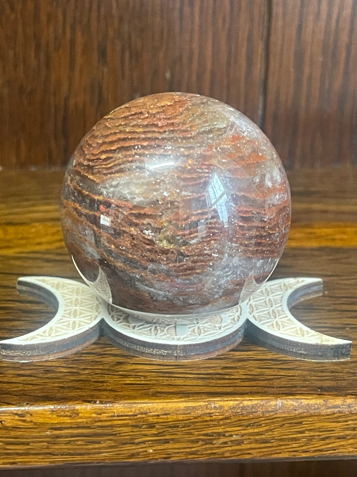 Garden Quartz Sphere #3 207g "I let go of past hurt and allow myself to heal".