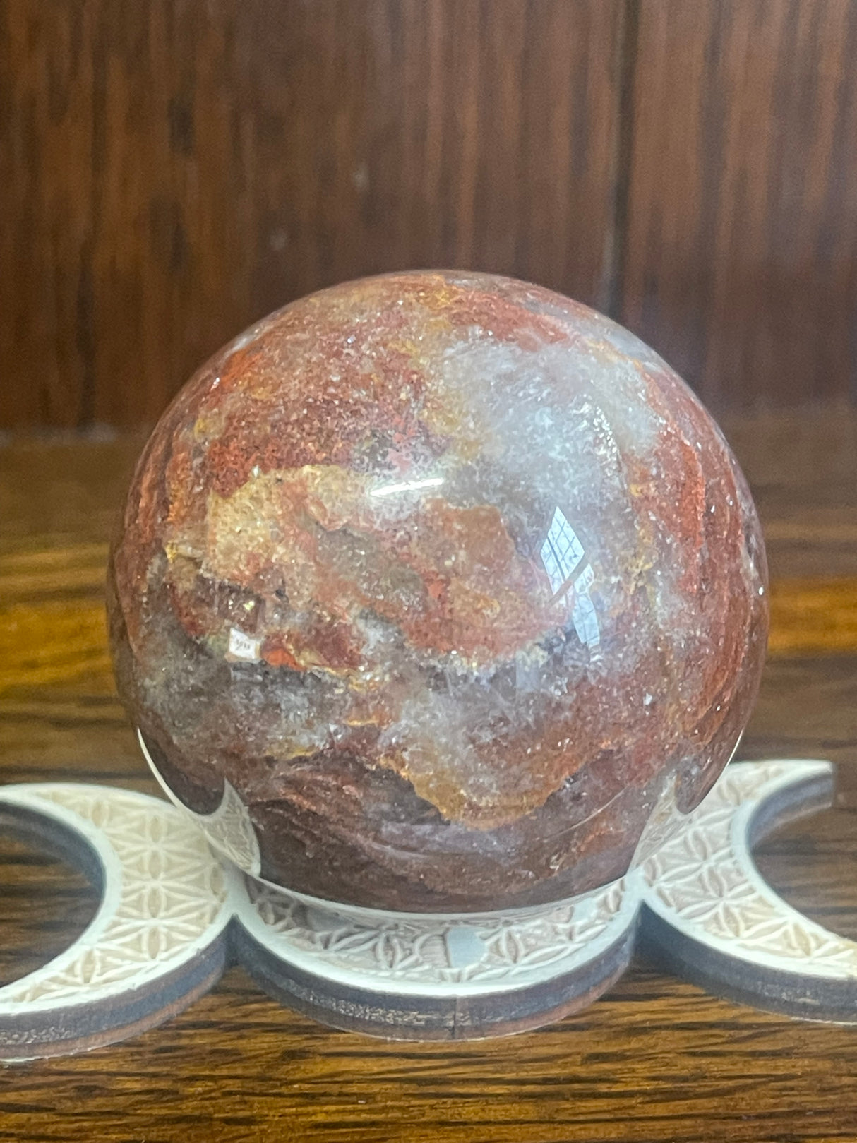 Garden Quartz Sphere #3 207g "I let go of past hurt and allow myself to heal".
