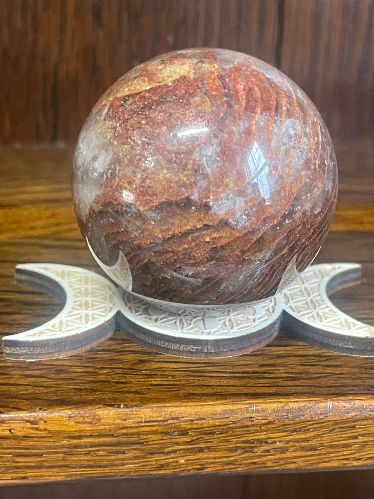 Garden Quartz Sphere #3 207g "I let go of past hurt and allow myself to heal".