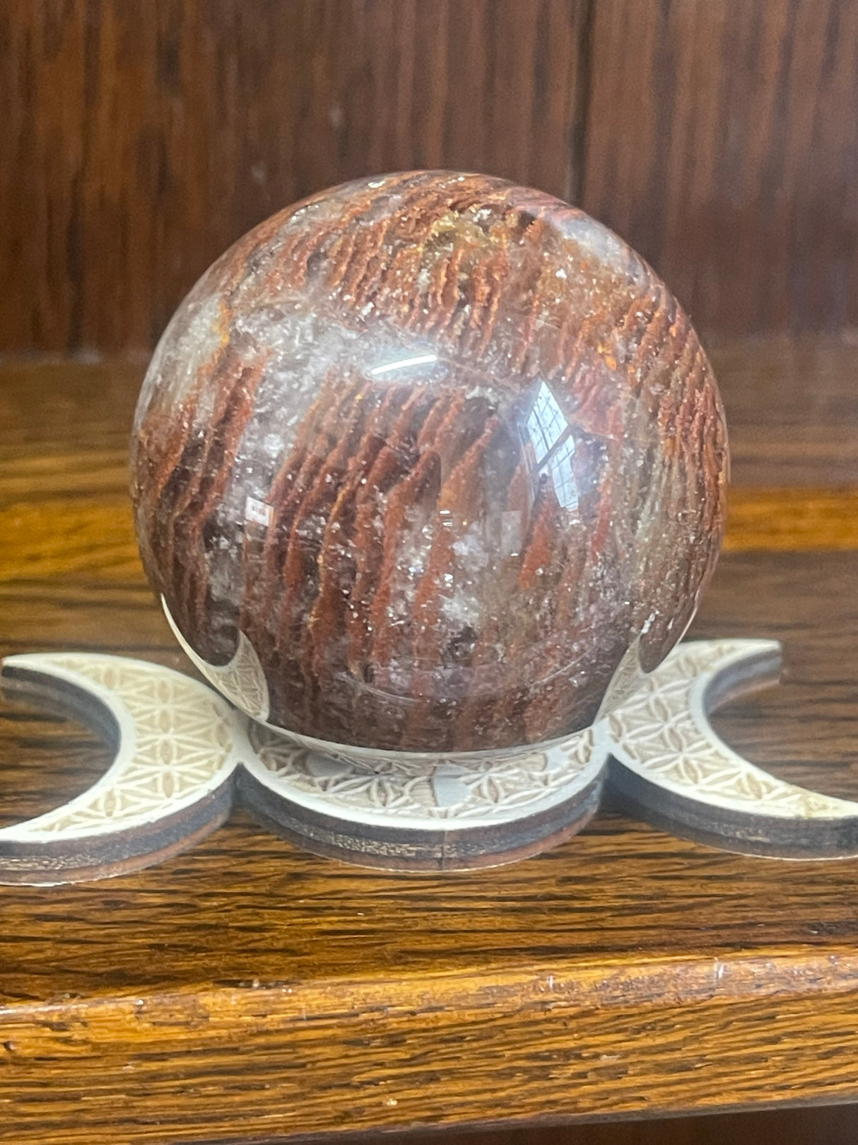 Garden Quartz Sphere #3 207g "I let go of past hurt and allow myself to heal".