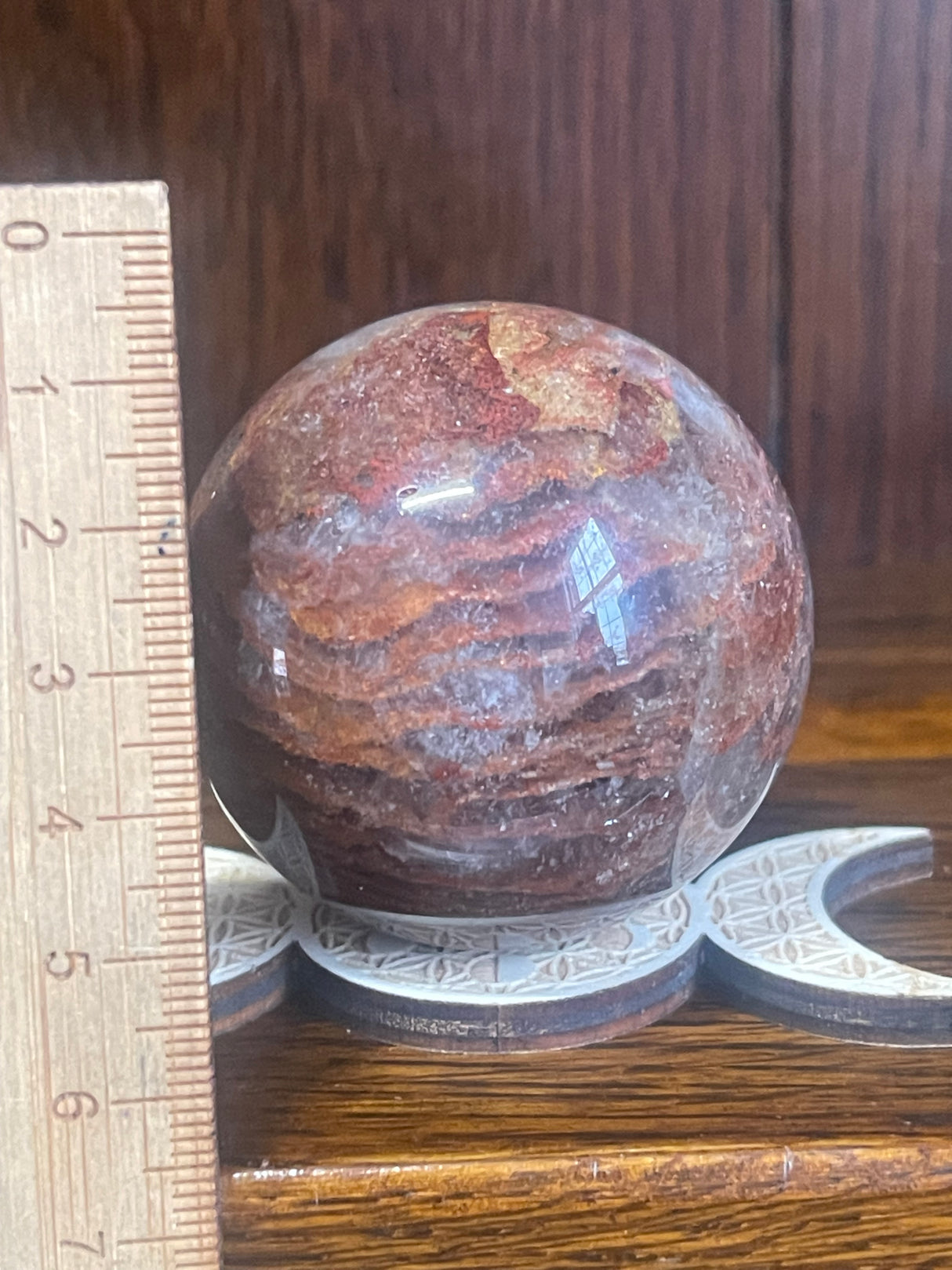 Garden Quartz Sphere #3 207g "I let go of past hurt and allow myself to heal".