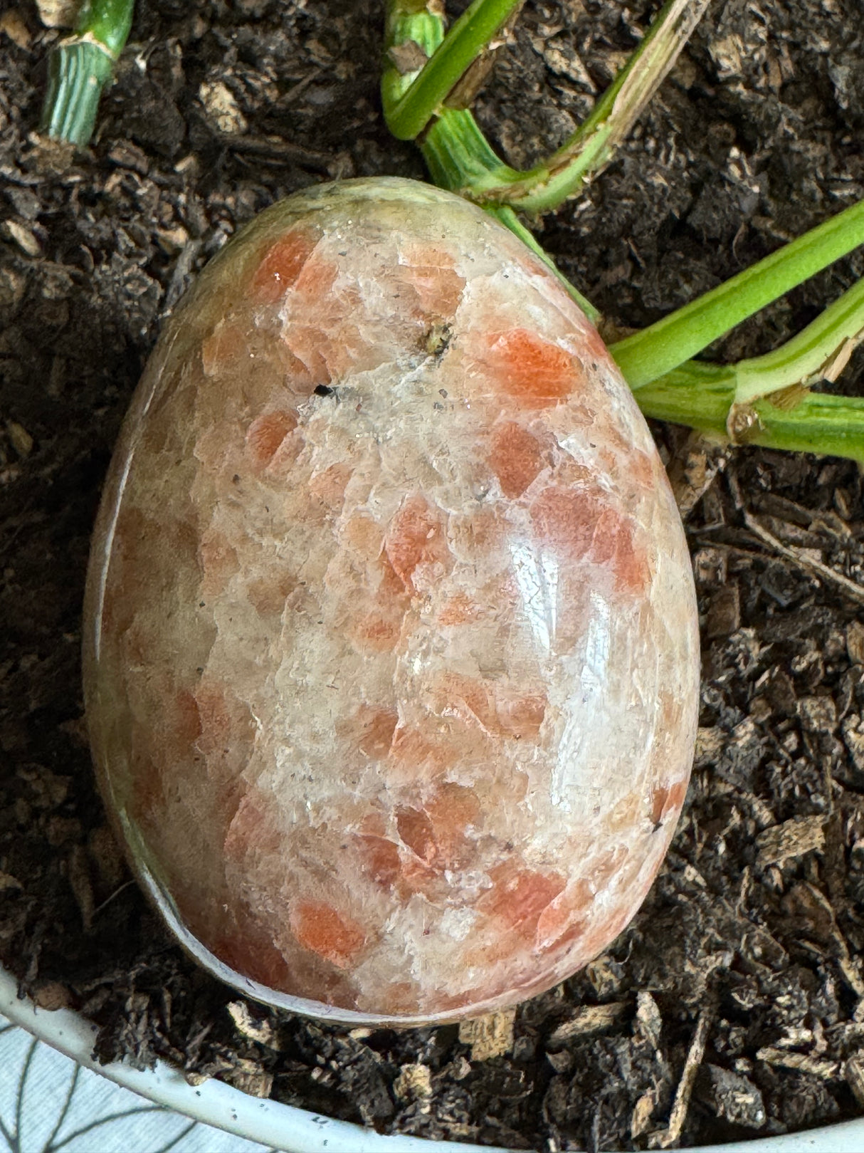 Sunstone Egg Carving - "I am filled with vibrations of love, light, and joy."
