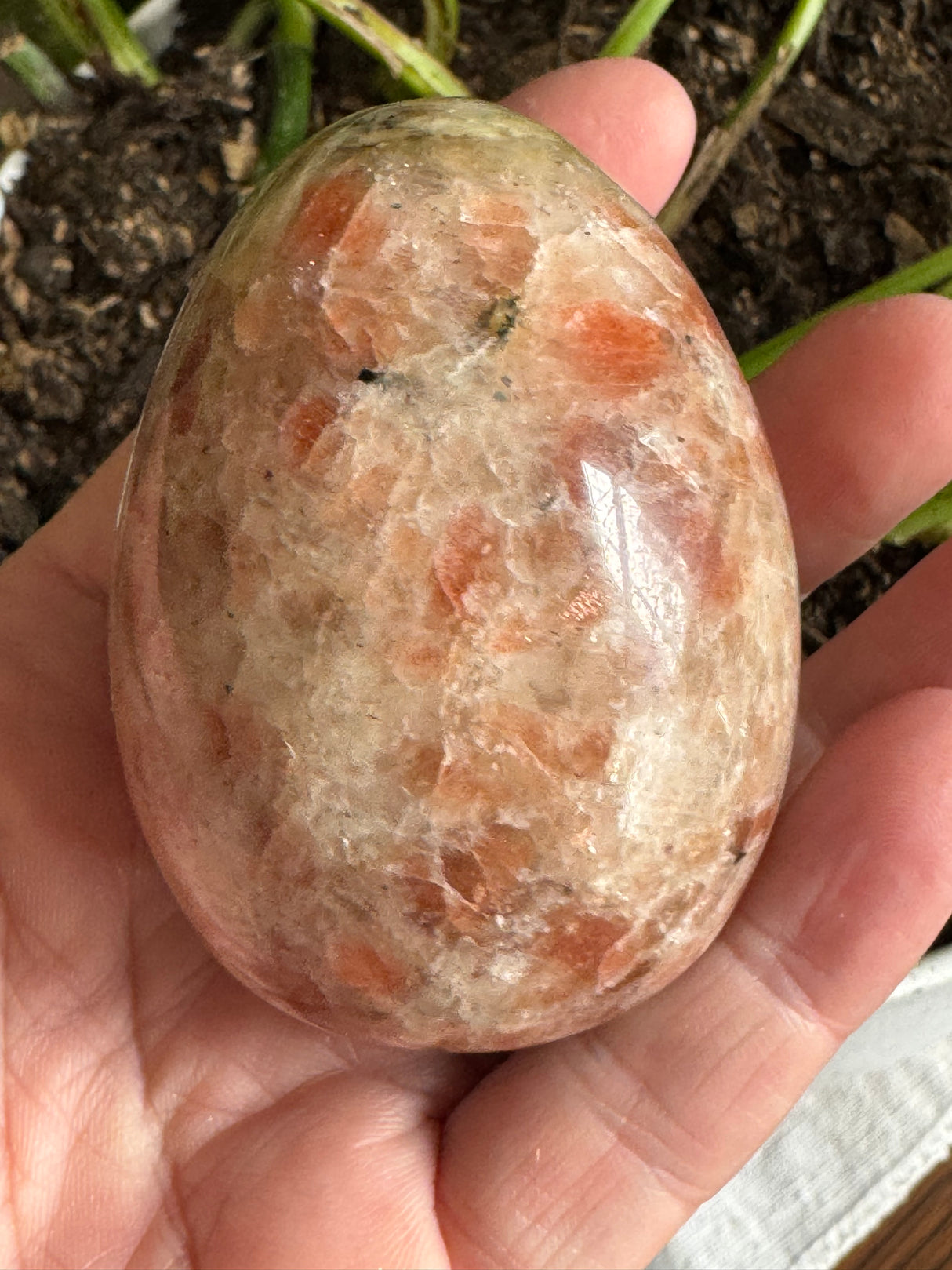 Sunstone Egg Carving - "I am filled with vibrations of love, light, and joy."