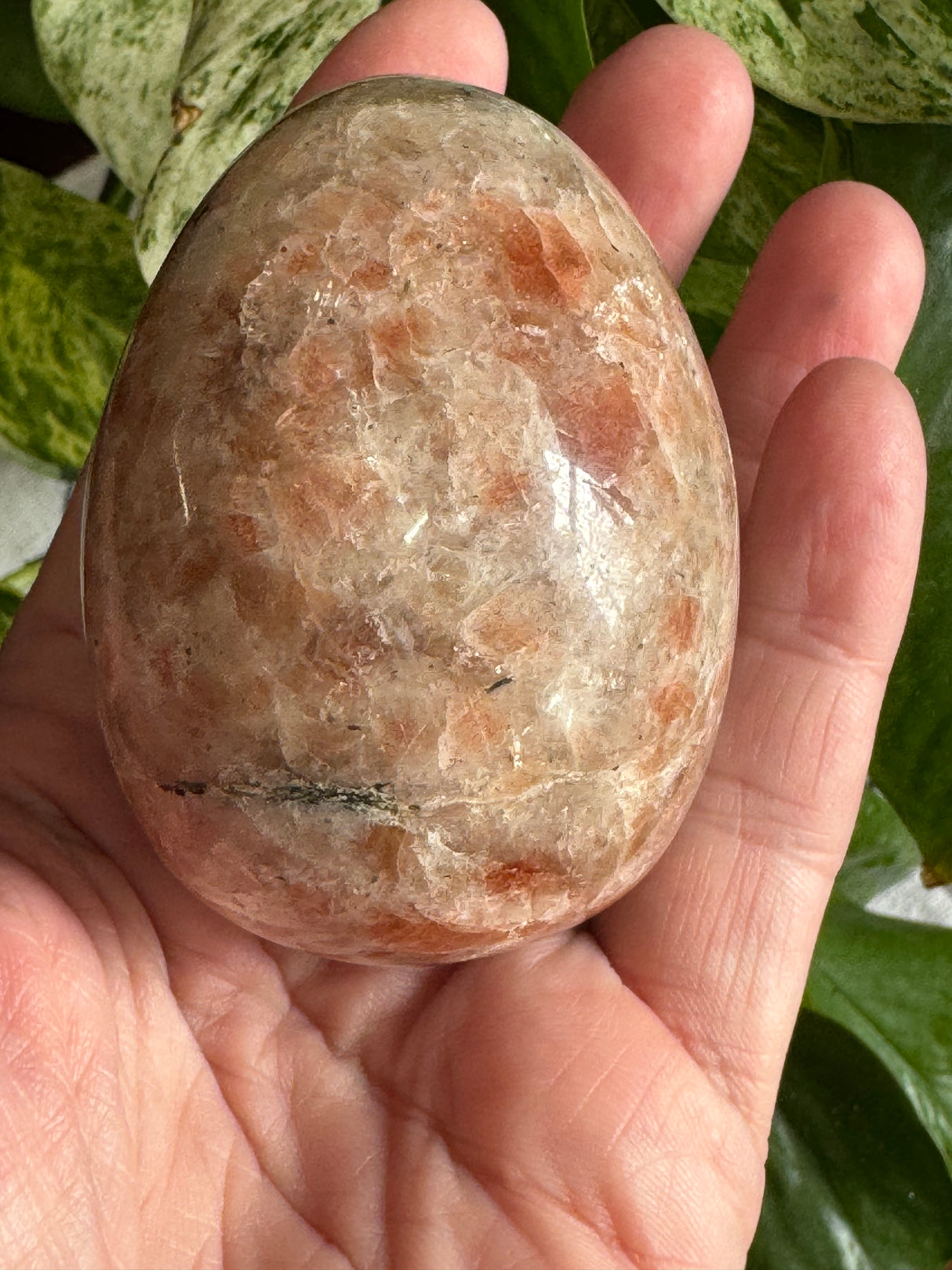 Sunstone Egg Carving - "I am filled with vibrations of love, light, and joy."