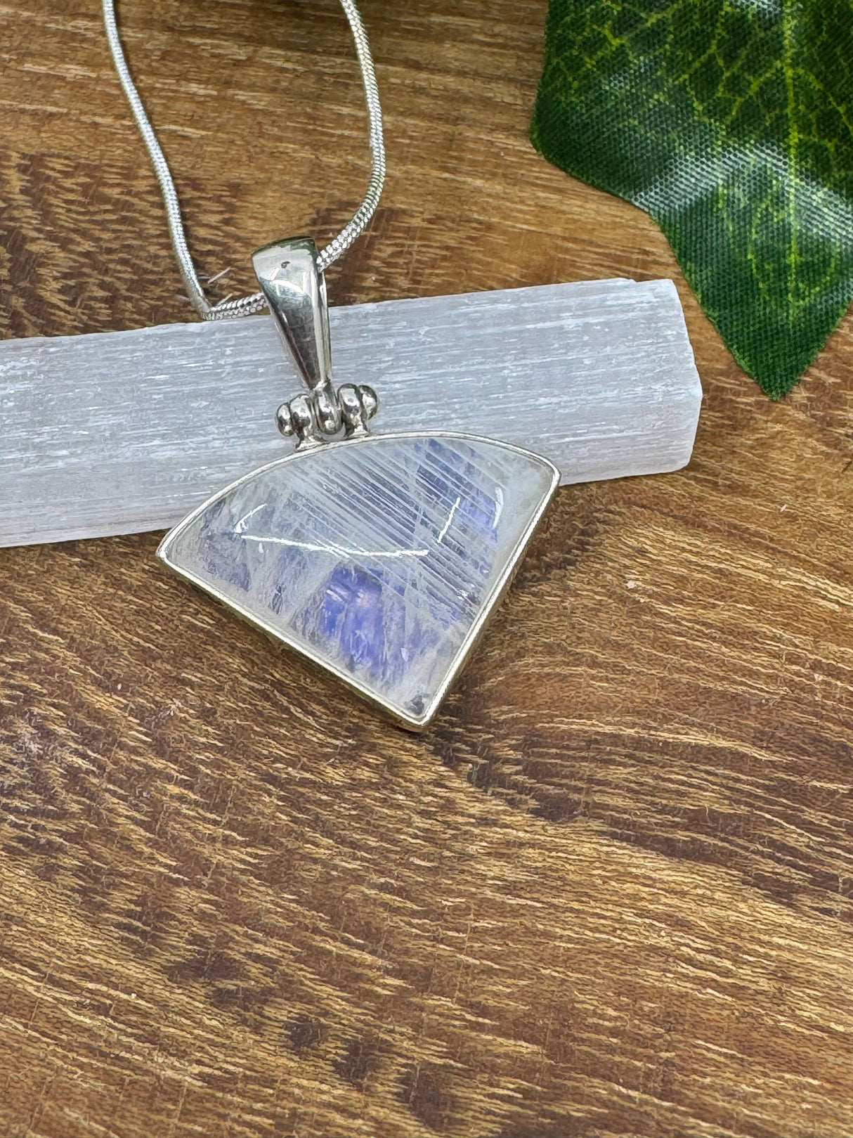 Moonstone Rainbow Rectangle Silver Pendant on sale at Inspired By 3 Australia