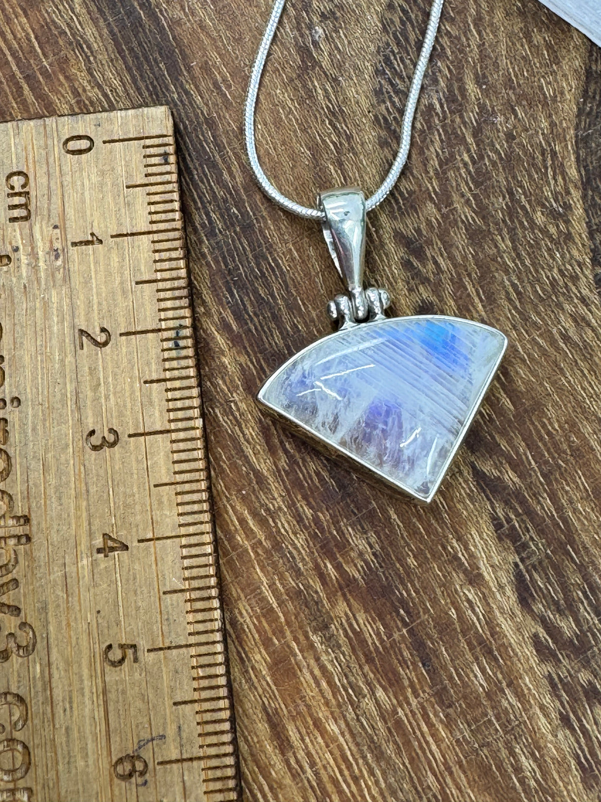 Moonstone Rainbow Silver Pendant - “My mind is open to new possibilities and opportunities”.