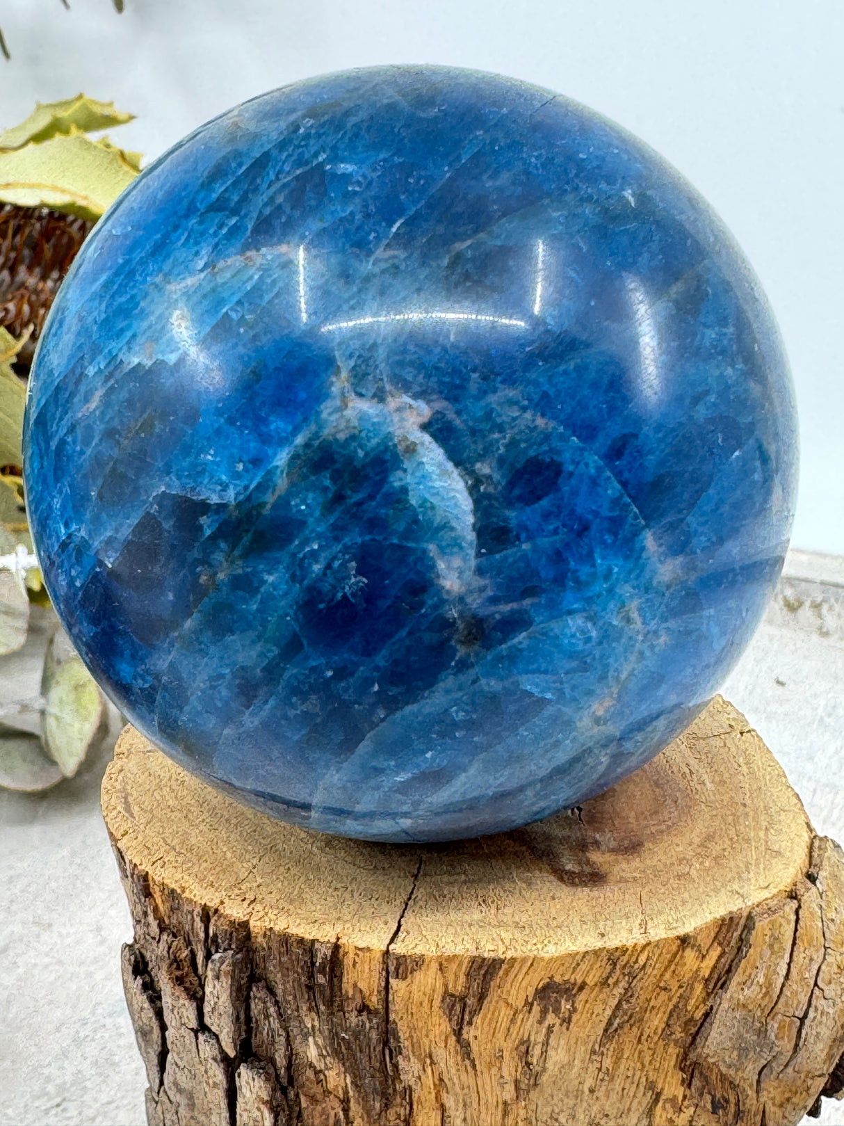 Blue Apatite Sphere 262g (5cm) – Stone of Clarity, Communication & Manifestation