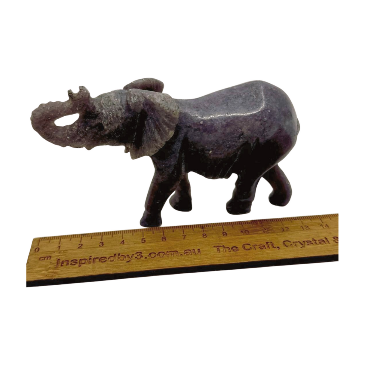 Lepidolite Elephant Carving