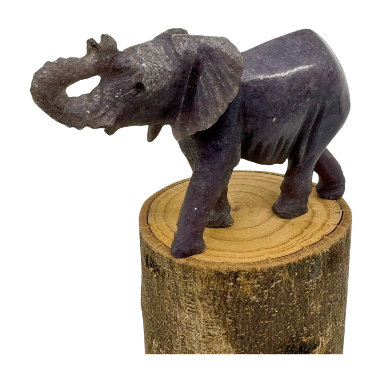 Lepidolite Elephant Carving