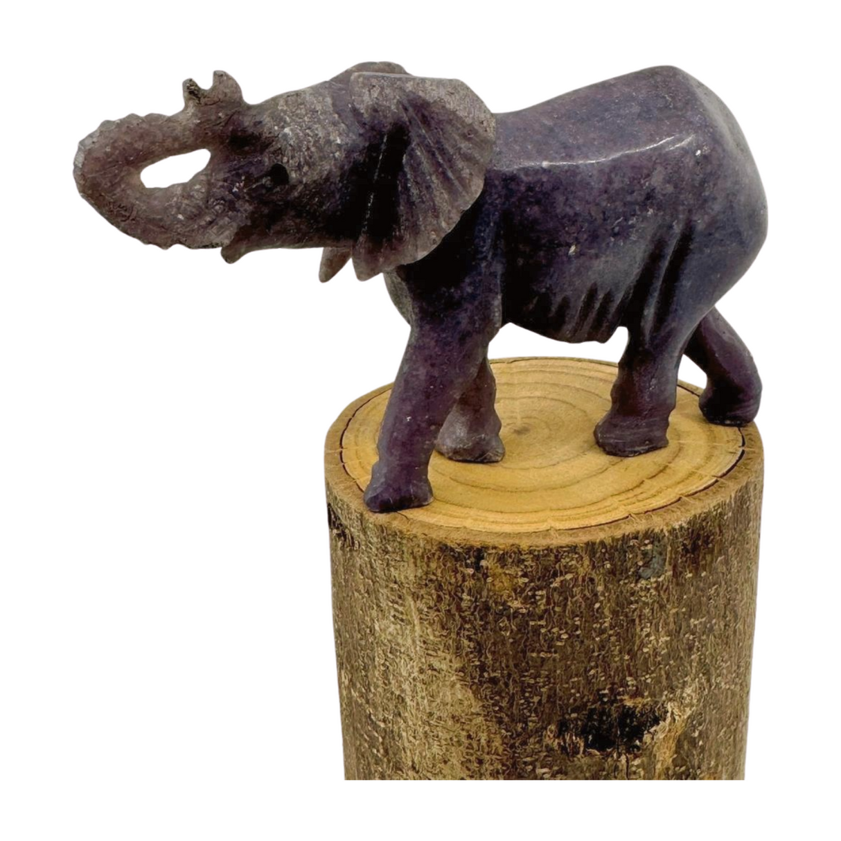 Lepidolite Elephant Carving