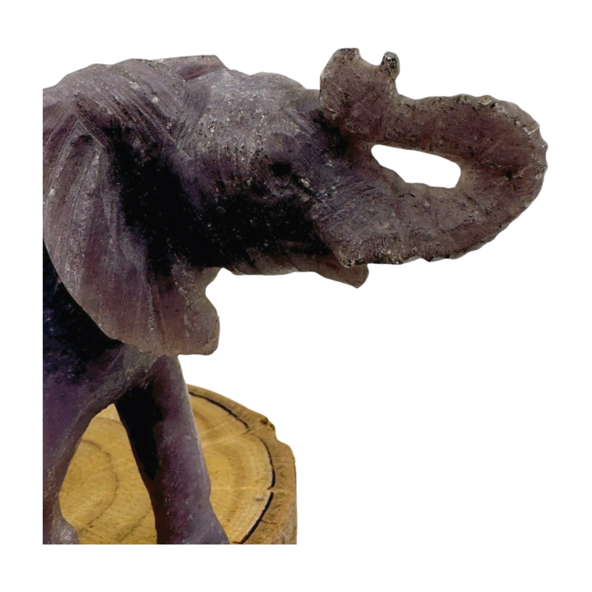 Lepidolite Elephant Carving