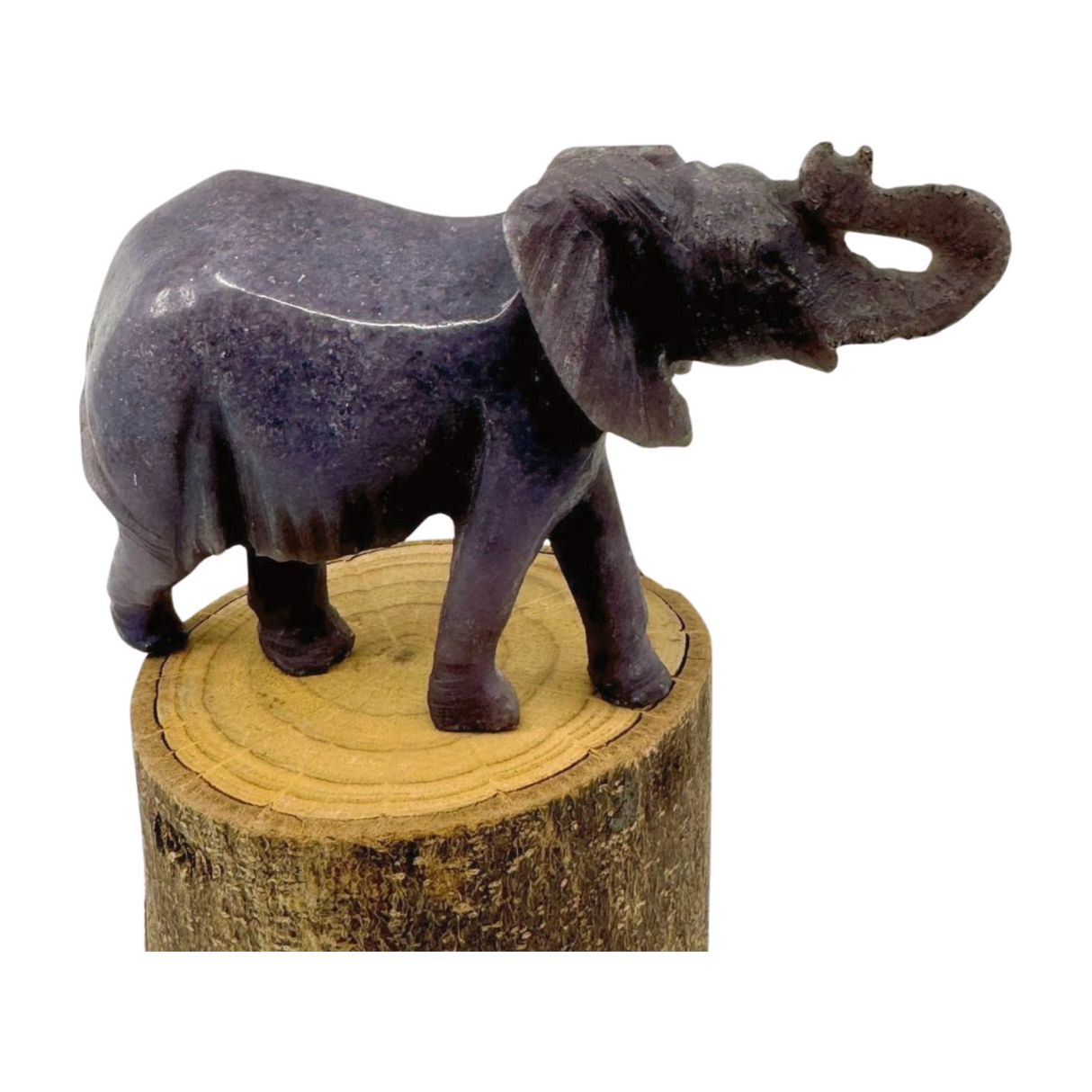 Lepidolite Elephant Carving