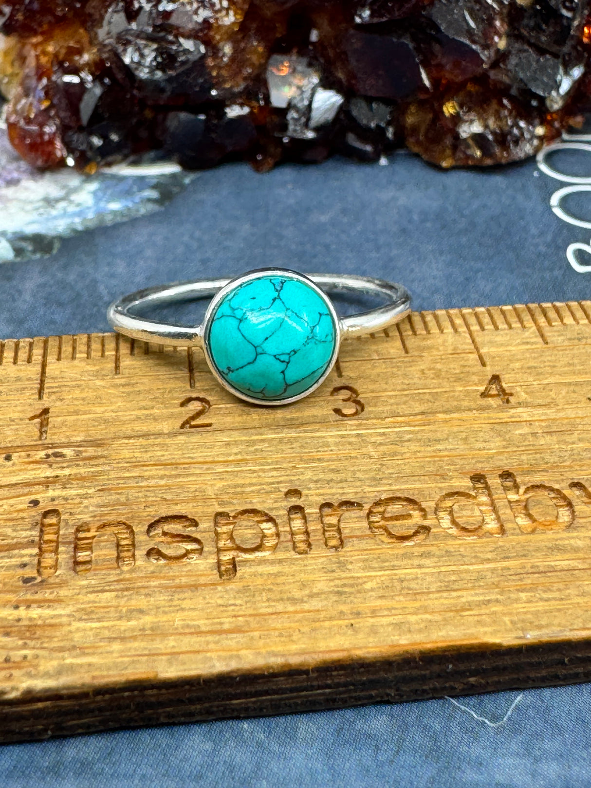 Turquoise Silver Ring Size 5 - "I express myself from a place of calmness, love, and truth."