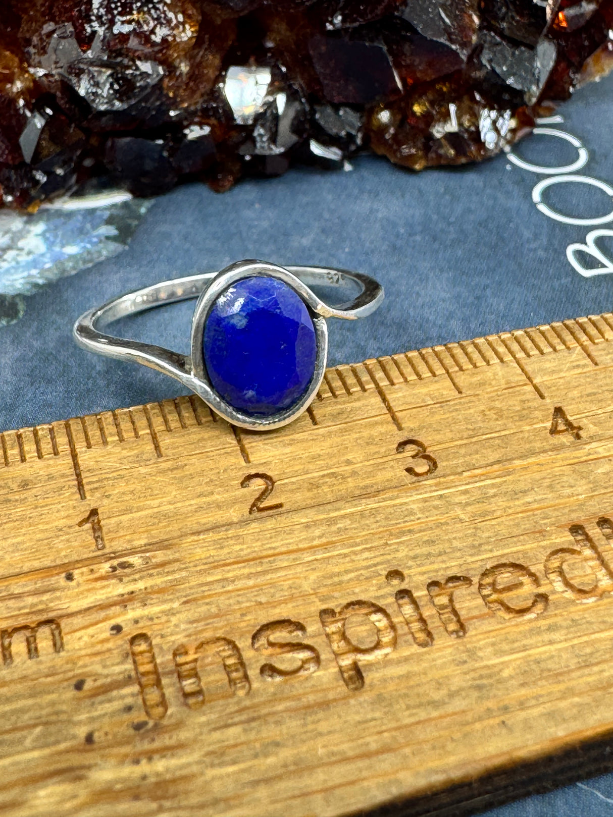 Lapis Lazuli Ring Size 9 - “I will stand up for what is right and speak my truth”.