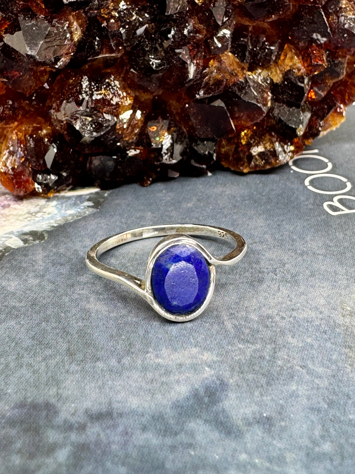 Lapis Lazuli Ring Size 9 - “I will stand up for what is right and speak my truth”.