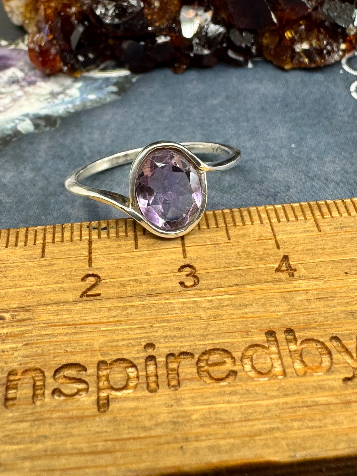 Amethyst Silver Ring Size 10 - "I am passionate and enthusiastic in all areas of my life."