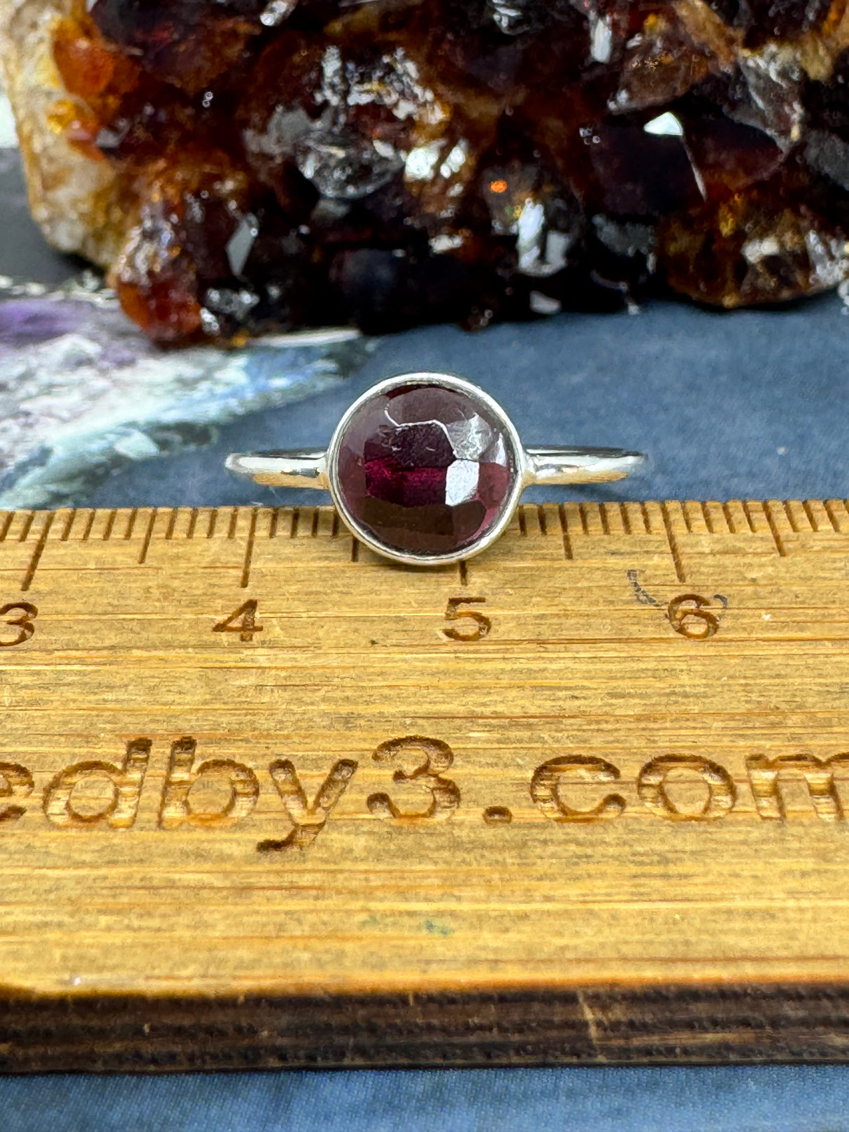 Garnet Silver Ring Size 5 - "I am passionate and enthusiastic in all areas of my life."