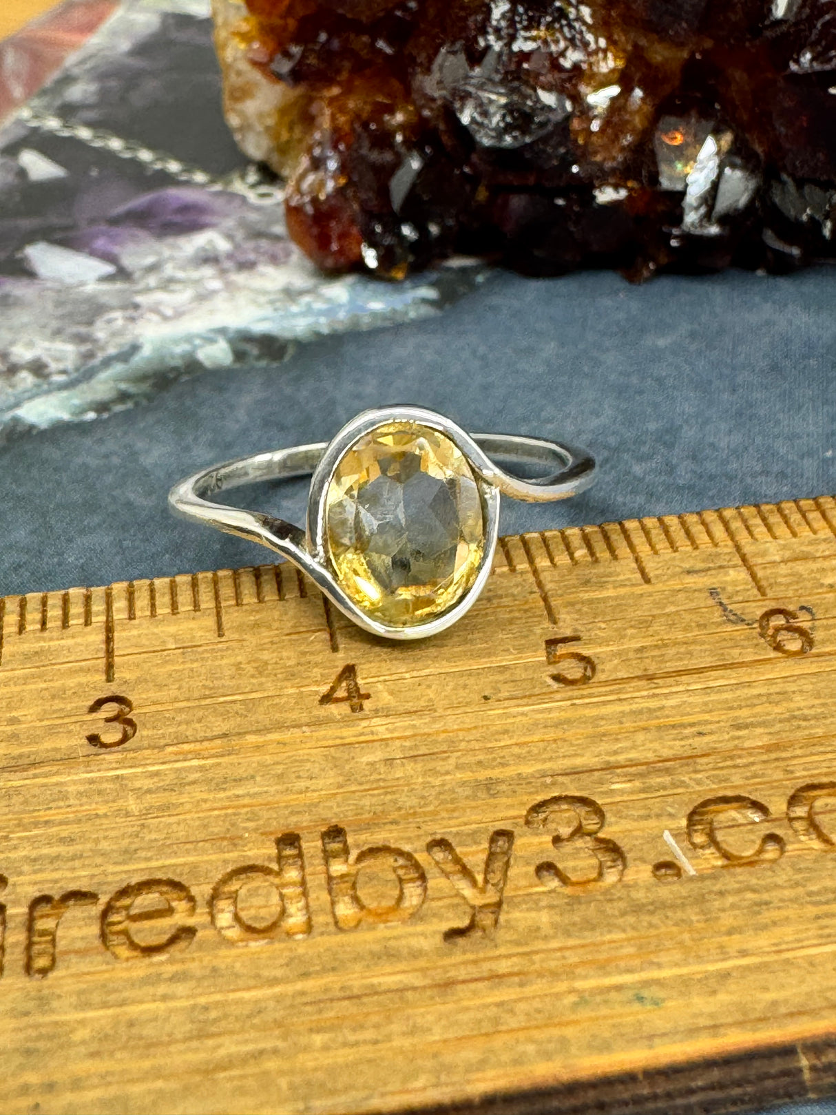 Citrine Silver Ring Size 10 - “I am successful in all areas of life”.