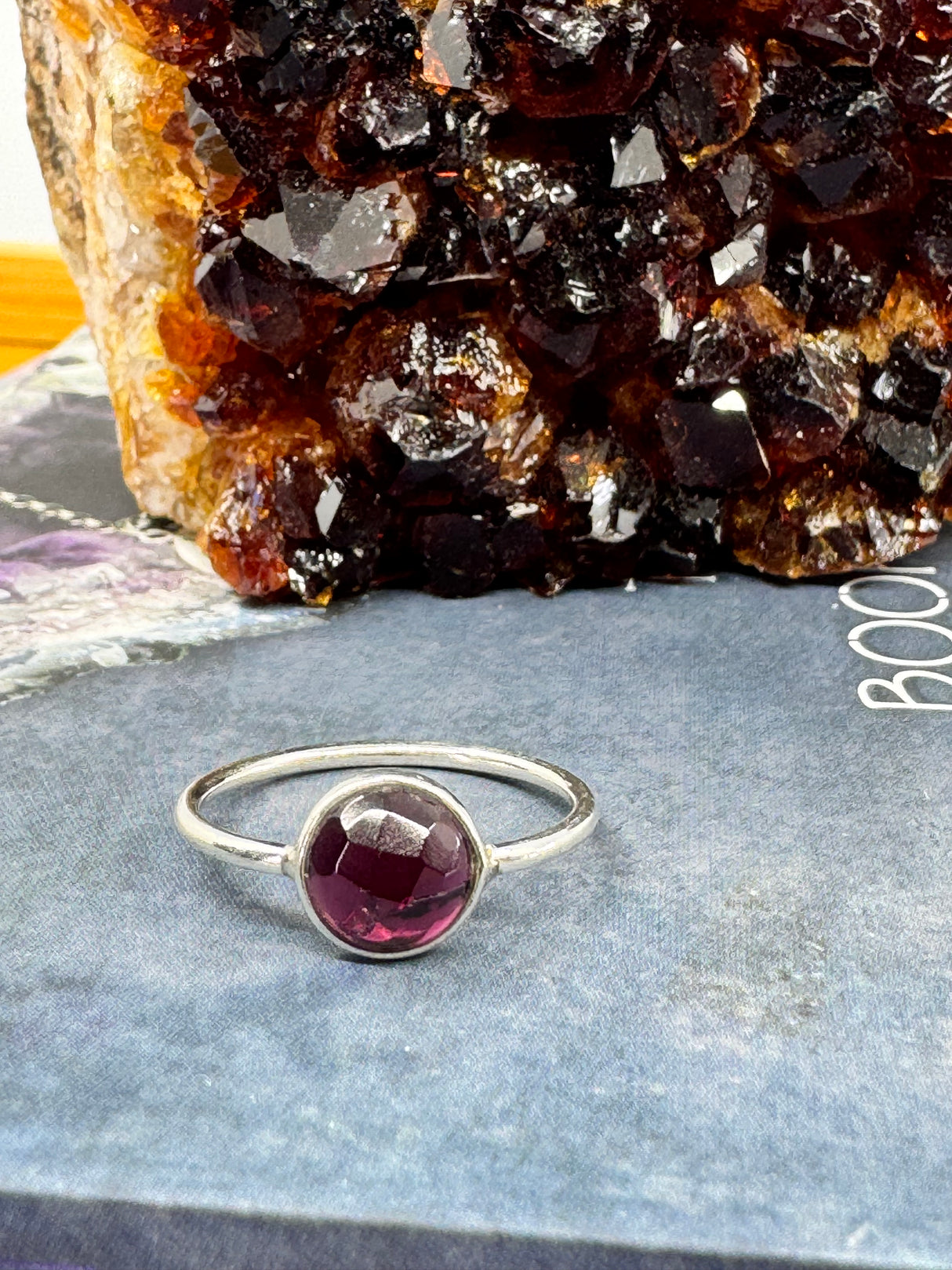 Garnet Silver Ring Size 5 - "I am passionate and enthusiastic in all areas of my life."