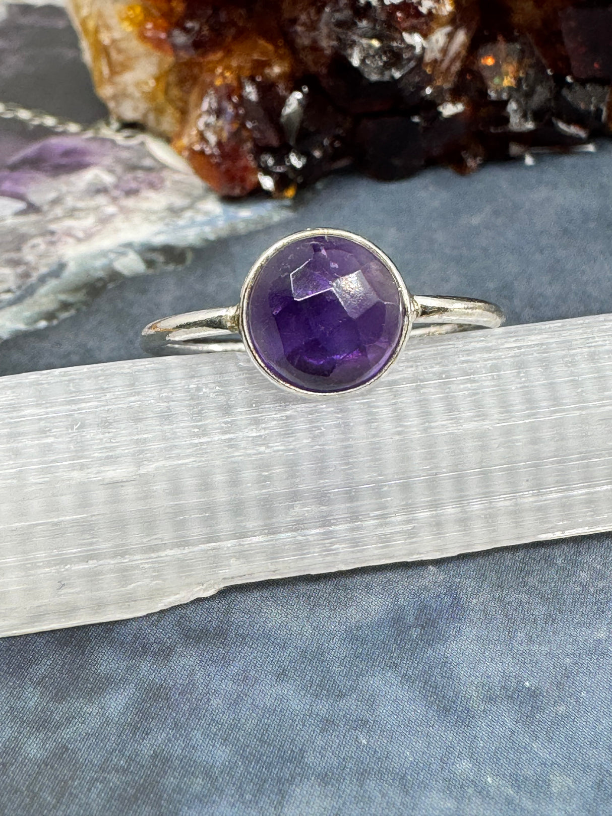 Amethyst Silver Ring Size 6 - "I am passionate and enthusiastic in all areas of my life."