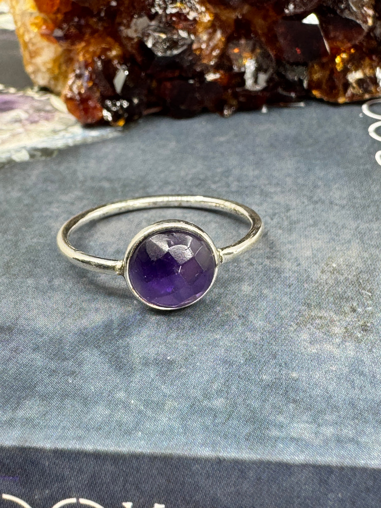 Amethyst Silver Ring Size 5 - "I am passionate and enthusiastic in all areas of my life."