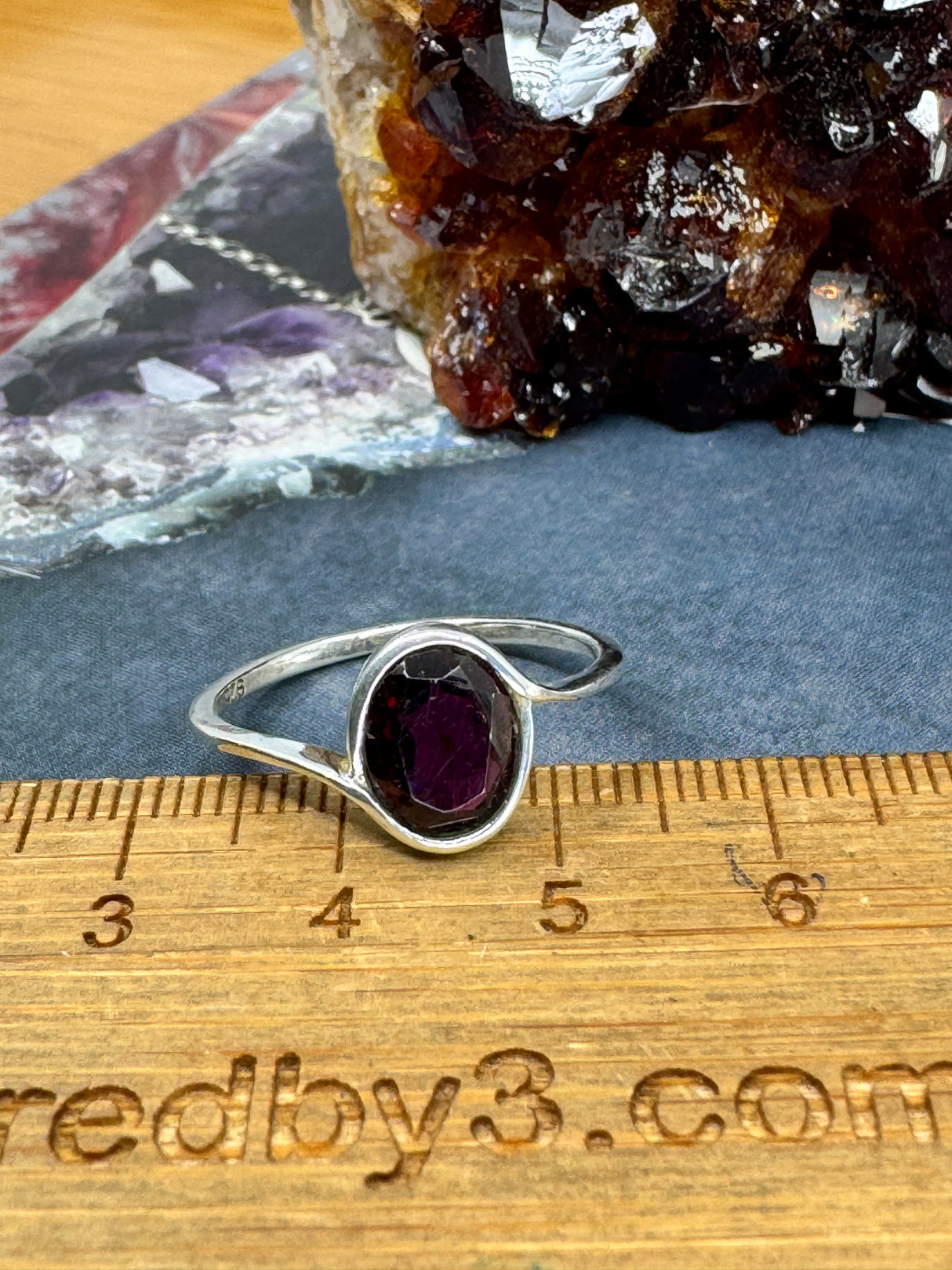 Garnet Silver Ring Size 7 - "I am passionate and enthusiastic in all areas of my life."