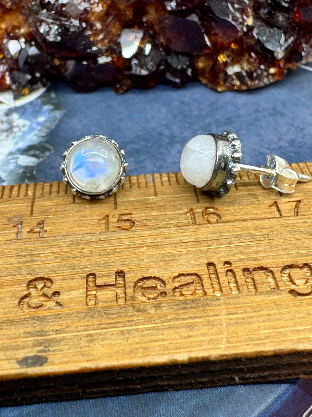 Moonstone Stud Silver Earrings - “My mind is open to new possibilities and opportunities”.