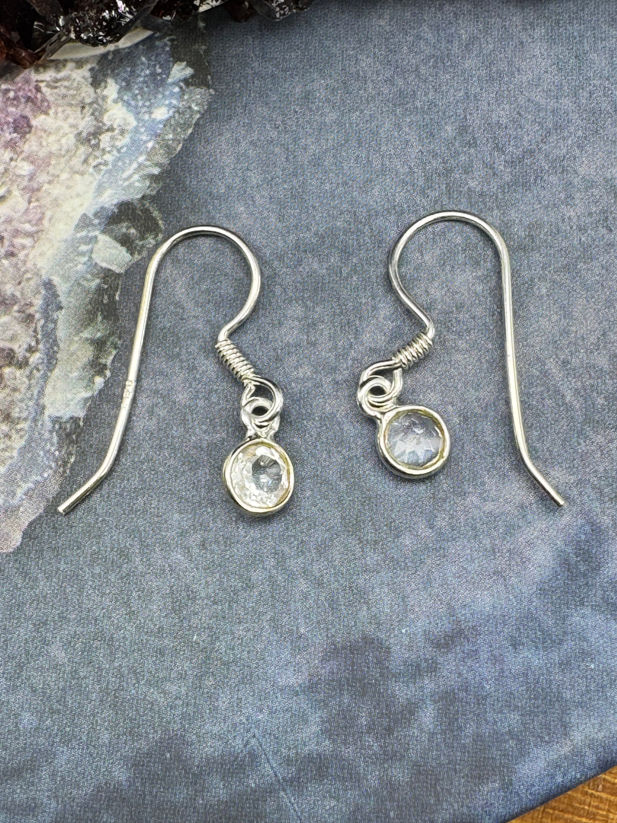 Clear Quartz Silver Drop Earrings - “I have the power to manifest all my dreams and desires”.