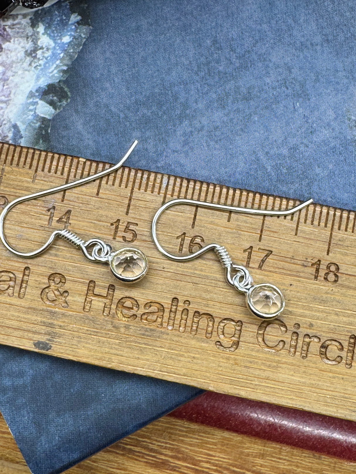 Clear Quartz Silver Drop Earrings - “I have the power to manifest all my dreams and desires”.