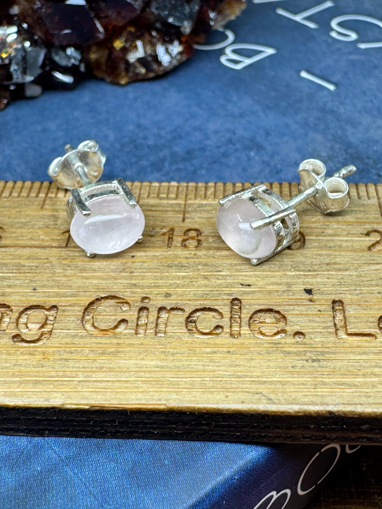 Rose Quartz Silver Stud Earring - “I radiate love, beauty, confidence and grace”.